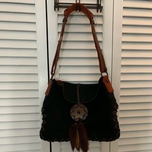 Suede Black and Rust Bag